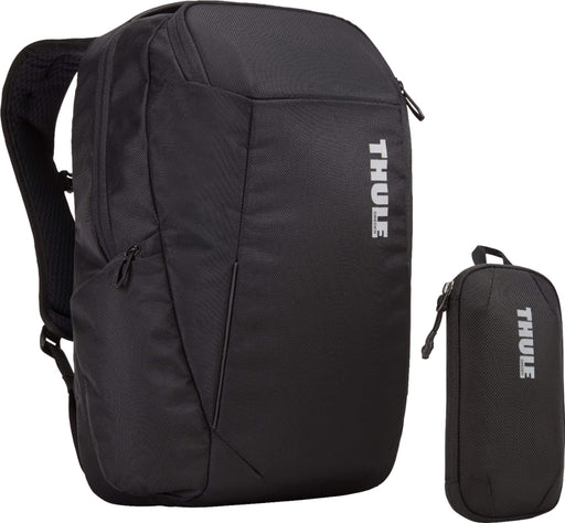 Thule - Accent Backpack 23L Bundle for 15.6" Laptop w/ Subterra PowerShuttle 10" Tablet Sleeve SafeZone  Water Bottle Holder - Black