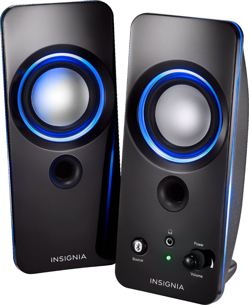 Insignia - 2.0 Bluetooth Lighted Speaker System (2pc) - Black