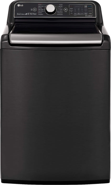 LG - 5.5 Cu. Ft. High-Efficiency Smart Top Load Washer with Steam and TurboWash3D Technology - Black Steel