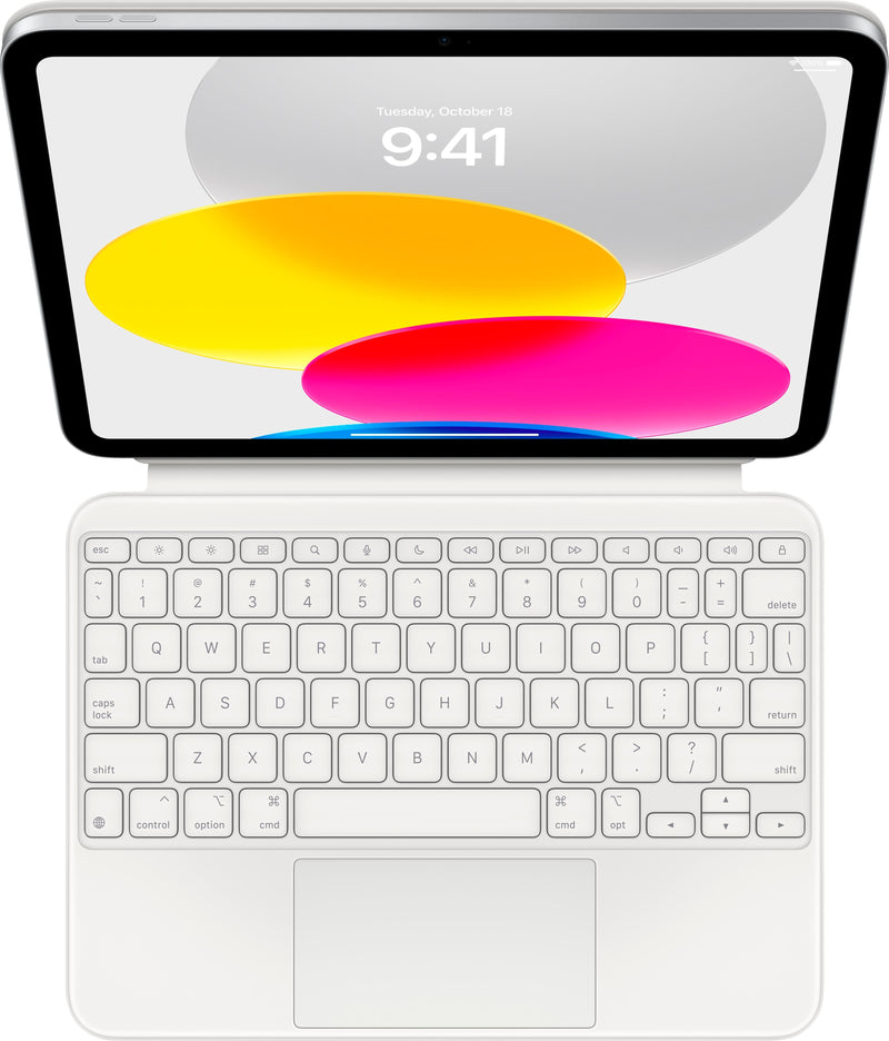 Apple - Magic Keyboard Folio for iPad (A16) and iPad 10.9-inch (10th Generation) - White