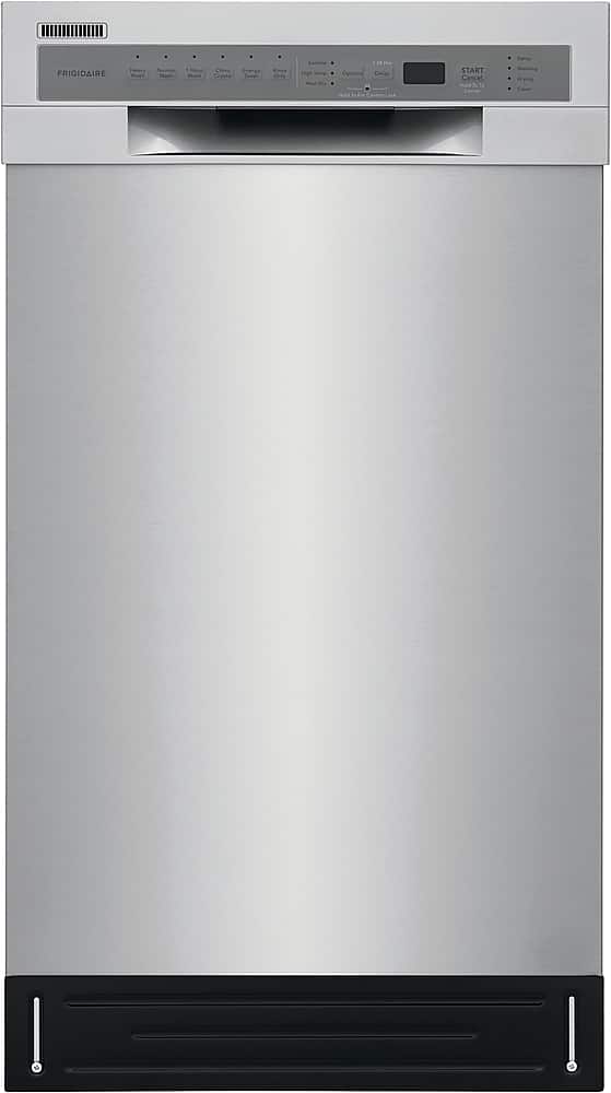 Frigidaire - 18" Compact Front Control Built-In Stainless Steel Tub Dishwasher 52 dBA - Stainless Steel