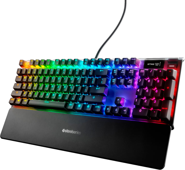 SteelSeries - Apex Pro Full Size Wired Mechanical OmniPoint Adjustable Actuation Switch Gaming Keyboard with RGB Backlighting - Black