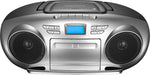 Insignia - AM/FM Radio Portable CD Boombox with Bluetooth - Silver/Black