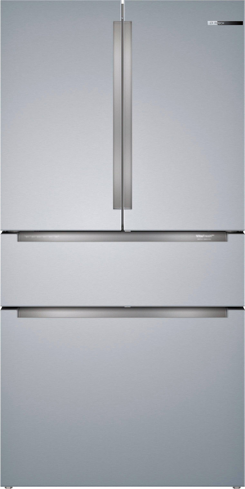 Bosch - 800 Series 20.5 Cu. Ft. 4-Door French Door Bottom Freezer Counter-Depth Smart Refrigerator with VitaFresh - Stainless Steel
