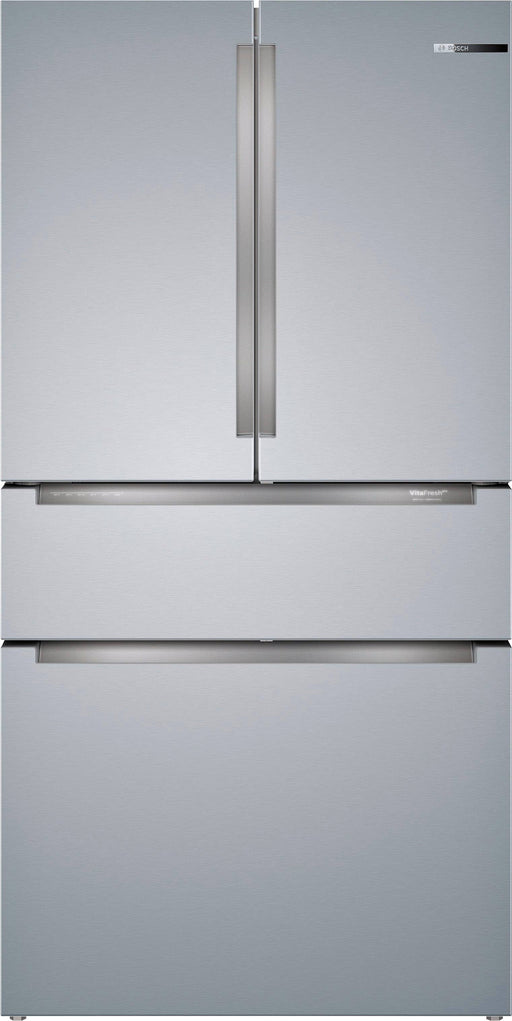 Bosch - 800 Series 36 in. Wide 20.5 Cu. Ft. 4-Door French Door Bottom Freezer Counter-Depth Smart Refrigerator with VitaFresh - Stainless Steel