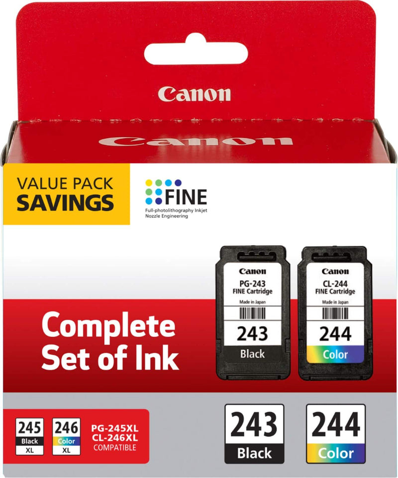 Canon - 243 / CL-244 Value Pack Standard Capacity Ink Black/Cyan/Magenta/Yellow