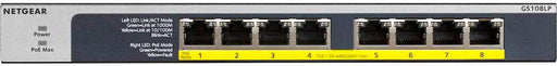 NETGEAR - 8-Port 10/100/1000 Gigabit Ethernet PoE/PoE+ Unmanaged Switch - Gray