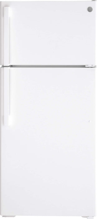 GE - 16.6 Cu. Ft. Top-Freezer Refrigerator with LED Interior Lighting - White