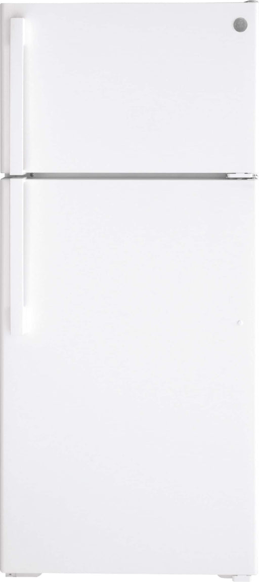 GE - 16.6 Cu. Ft. Top-Freezer Refrigerator with LED Interior Lighting - White