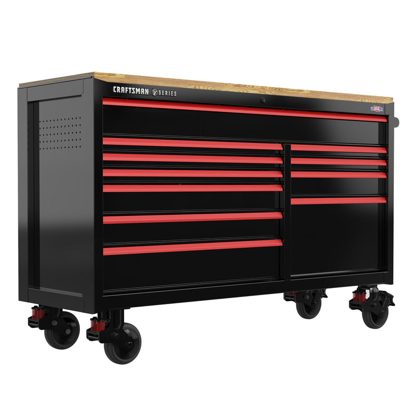 CRAFTSMAN V-Series 62.52-in W x 40.58-in H 11 -Drawer Steel Rolling Tool Cabinet ( Black )