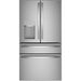 GE Profile - 27.9 Cu. Ft. 4-Door French Door Smart Refrigerator with Hands-Free AutoFill - Stainless Steel