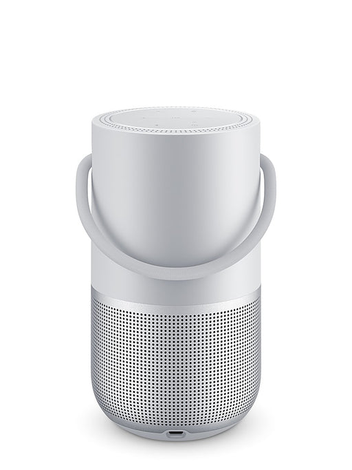 Bose - Portable Smart Speaker with built-in WiFi Bluetooth Google Assistant and Alexa Voice Control - Luxe Silver