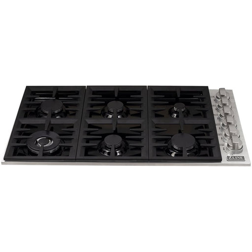 ZLINE - 36" Gas Cooktop with 6 Gas Burners and Porcelain Top - Black