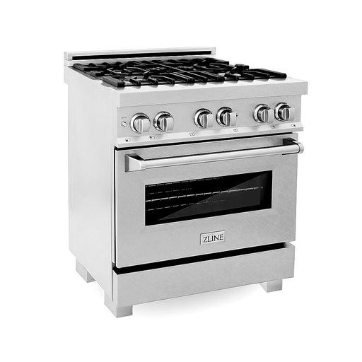 ZLINE - 4.0 cu. ft. Dual Fuel Range with Gas Stove and Electric Oven - DuraSnow Stainless Steel