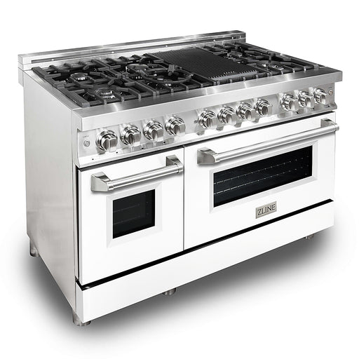 ZLINE - Professional 6 Cu. Ft. Freestanding Double Oven Dual Fuel Range - Matte White