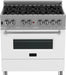 ZLINE - Dual Fuel Range with Gas Stove and Electric Oven in Fingerprint Resistant Stainless Steel and White Matte Door - Matte White