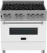 ZLINE - 36" Legacy Dual Fuel Range in DuraSnow Stainless Steel w/ White Matte Door (RAS-WM-36) - Matte White