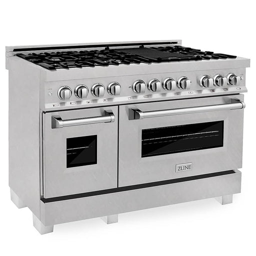 ZLINE - 48" Legacy Dual Fuel Range w/ 7 Burners  2 Ovens in DuraSnow Stainless Steel (RAS-SN-48) - Stainless Steel