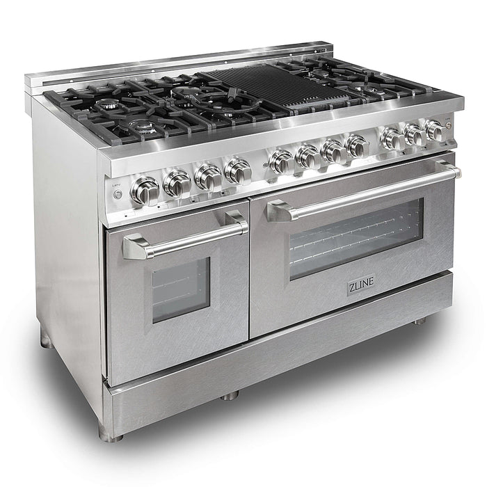 ZLINE - 6.0 cu. ft. Dual Fuel Range with Gas Stove and Electric Oven Fingerprint Resistant - Stainless Steel