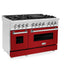 ZLINE - Professional 6 Cu. Ft. Freestanding Double Oven Dual Fuel Range - Gloss Red