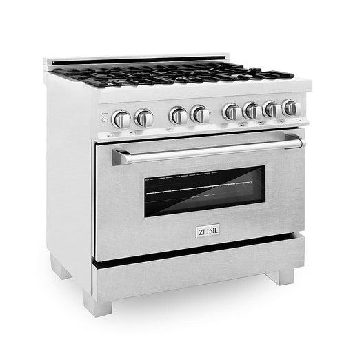 ZLINE - 36" Legacy Dual Fuel Range w/ 6 Burners  Oven in DuraSnow Stainless Steel (RAS-SN-36) - Stainless Steel