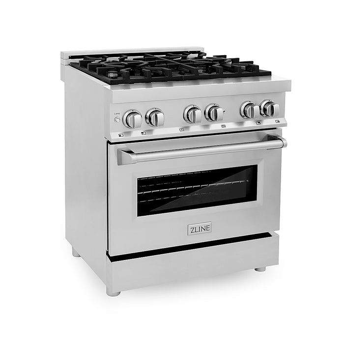 ZLINE - 4.0 cu. ft. Dual Fuel Range with Gas Stove and Electric Oven - Stainless Steel