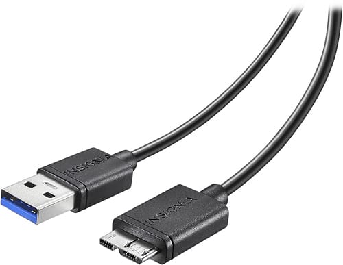 Insignia - 4' Micro USB 3.0 Charge-and-Sync Cable - Black