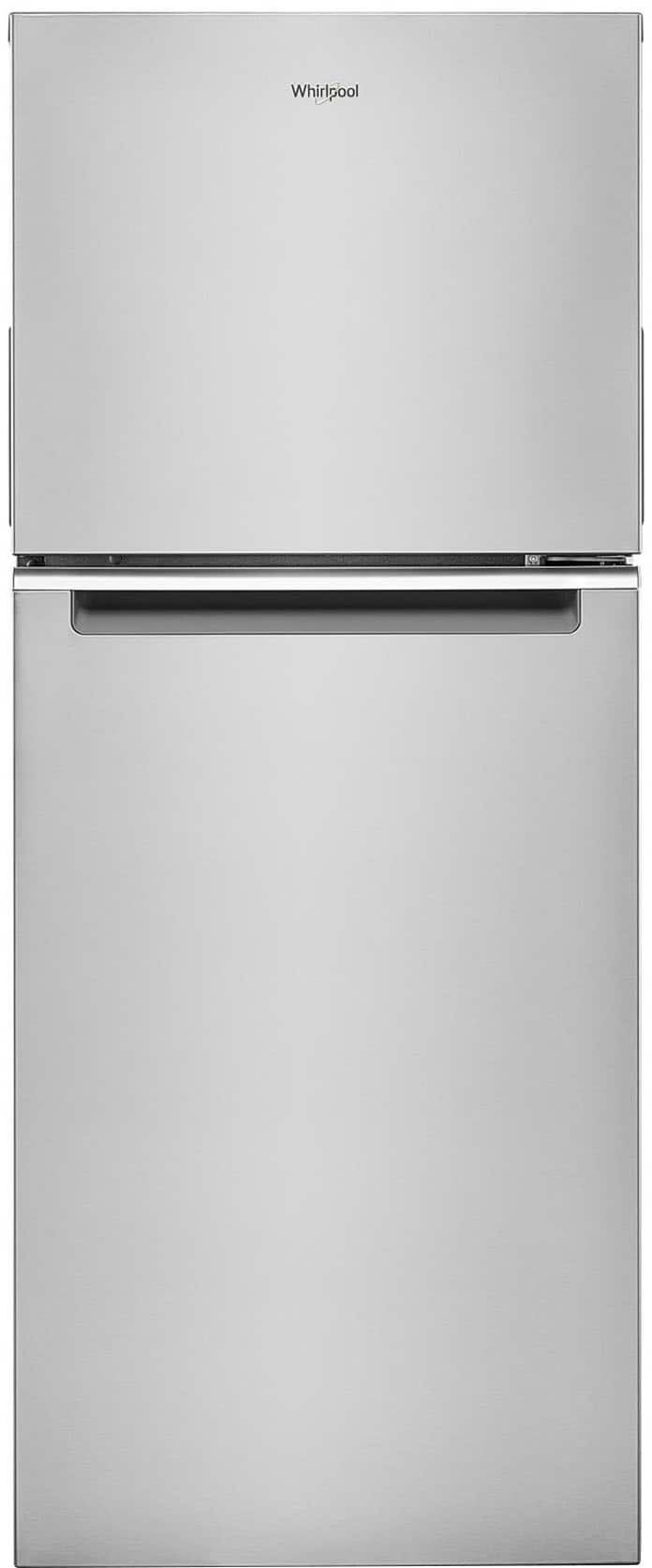 Whirlpool - 24 in. Wide 12 cu. ft. Top-Freezer Counter-Depth Refrigerator with Electronic Temperature Controls - Stainless Steel