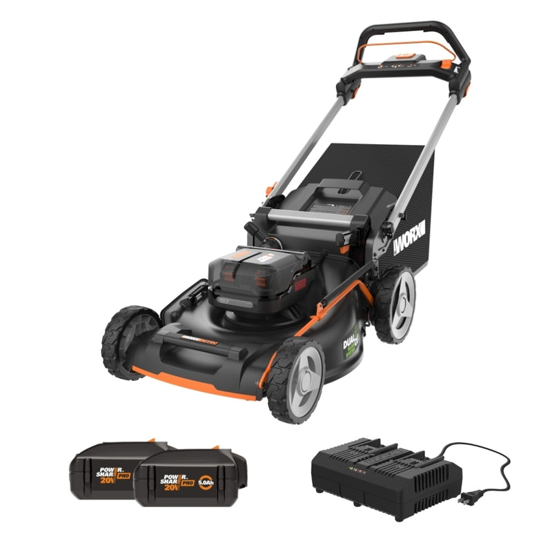 WORX Nitro Power Share Dual Blade 40-volt, 21-in Self Propelled Walk Mower with (2 x 20-volt) 5 Ah Batteries