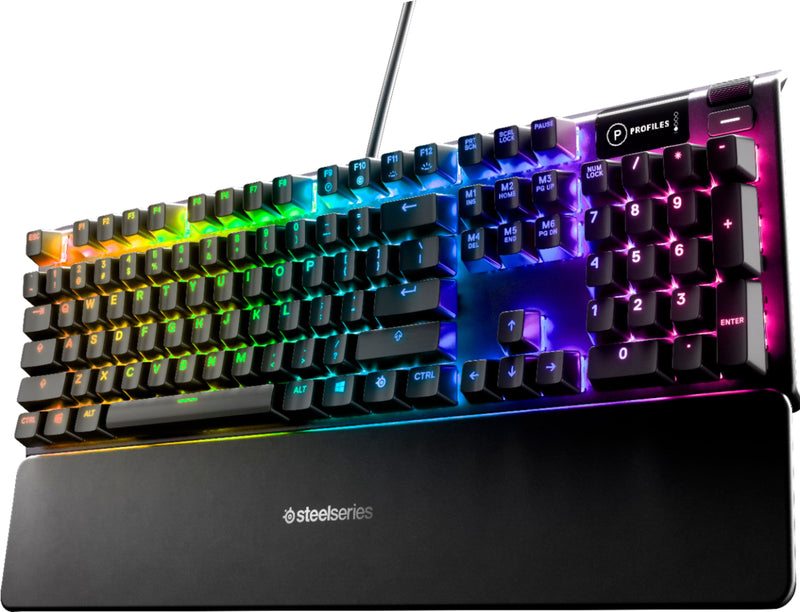 SteelSeries - Apex 5 Full Size Wired Mechanical Hybrid Blue Tactile  Clicky Switch Gaming Keyboard with RGB Backlighting - Black