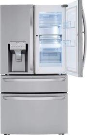 LG - 22.5 Cu. Ft. 4-Door French Door-in-Door Counter-Depth Smart Refrigerator with Craft Ice - Stainless Steel