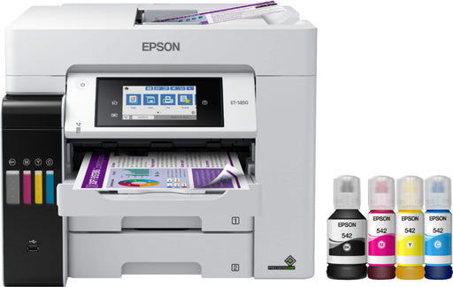 Epson - EcoTank Pro ET-5850 Wireless All-In-One Supertank Inkjet Printer - White