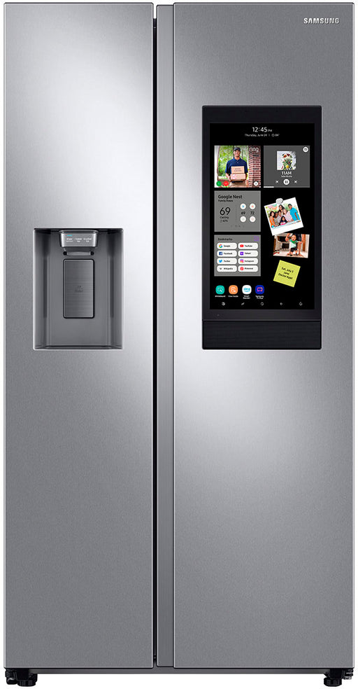 Samsung - 26.7 cu. ft. Side-by-Side Smart Refrigerator with 21.5" Touch-Screen Family Hub - Stainless Steel