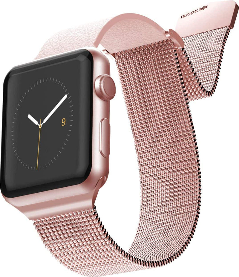 Raptic - Hybrid Mesh Watch Band for Apple Watch 42mm 44mm 45mm - Rose Gold