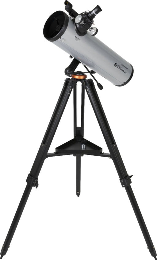 Celestron - Starsense Explorer DX 130AZ Smartphone App-Enabled Newtonian Reflector Telescope - Silver/Black