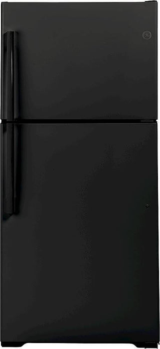 GE - 21.9 Cu. Ft. Top-Freezer Refrigerator with Garage Ready Performance from 38-110 Degrees Fahrenheit - Black