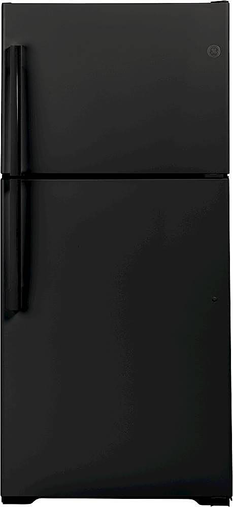 GE - 21.9 Cu. Ft. Top-Freezer Refrigerator with Garage Ready Performance from 38-110 Degrees Fahrenheit - Black