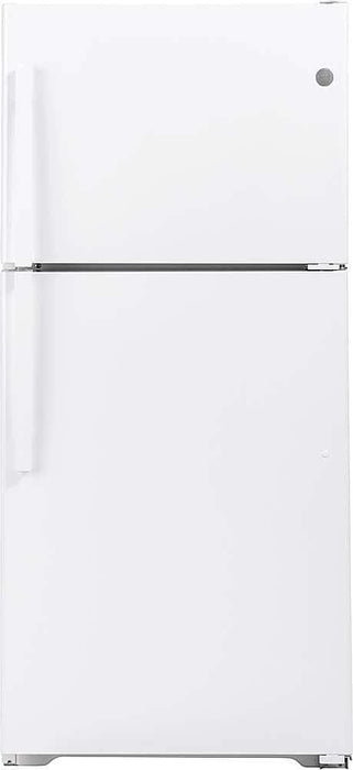 GE - 21.9 Cu. Ft. Top-Freezer Refrigerator with Garage Ready Performance - White