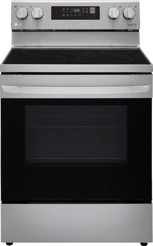 LG - 6.3 Cu. Ft. Smart Freestanding Electric Convection Range with Easy Clean Air Fry and WideView Window - Stainless Steel