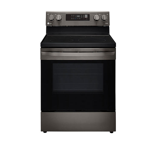 LG - 6.3 Cu. Ft. Smart Freestanding Electric Convection Range with Easy Clean Air Fry and WideView Window - Black Stainless Steel