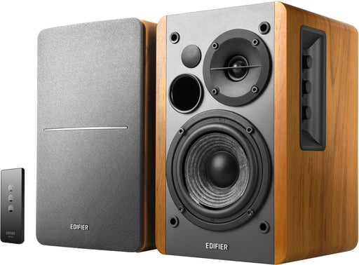 Edifier - R1280T Powered Bookshelf Speakers Computer Speakers - 2.0 Stereo Active Near Field Studio Monitor Speaker 42 Watts RMS - Brown