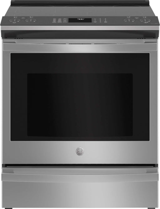 GE Profile - 30" Smart Slide-In Electric Convection Fingerprint Resistant Range - Stainless Steel