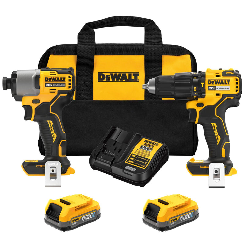 DEWALT 20V MAX 2-Tool Brushless Hammer Drill Power Tool Combo Kit with Soft Case (2-Batteries and Charger Included)