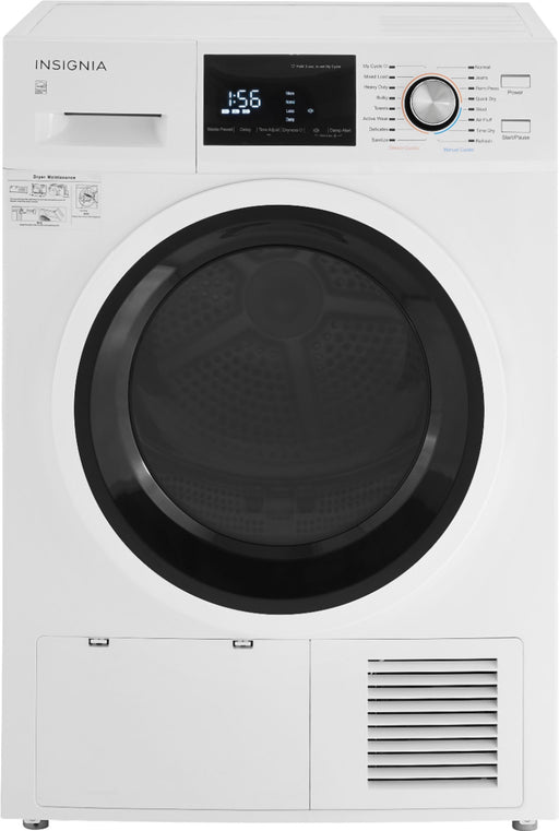 Insignia - 4.4 Cu. Ft. 16-Cycle Stackable Electric Dryer with Ventless Drying andENERGY STAR Certification - White