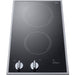 Summit Appliance - 12" Built-In Electric Cooktop with 2 Burners and Residual Heat Indicator - Black