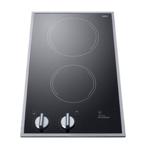 Summit Appliance -12" Built-In Electric Cooktop with 2 Burners  Residual Heat Indicator