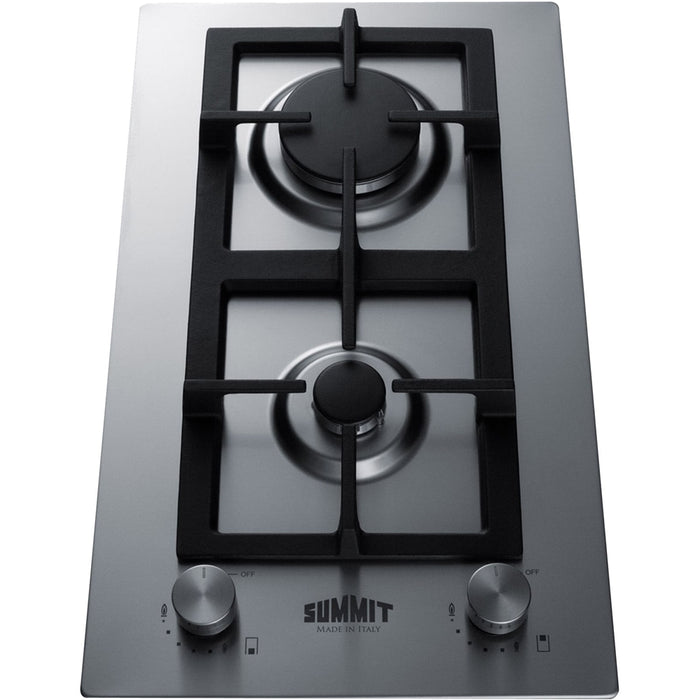 Summit Appliance - 12" Built-In Gas Cooktop with 2 Burners - Stainless Steel