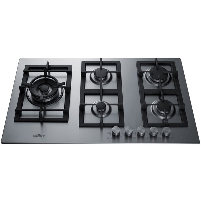 Summit Appliance - 34" Built-In Gas Cooktop with 5 Burners - Stainless Steel