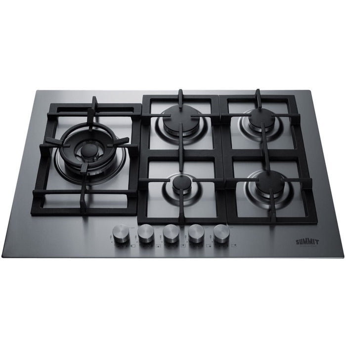 Summit Appliance - 30" Built-In Gas Cooktop with 5 Burners - Stainless Steel