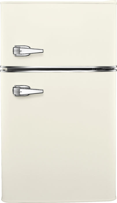 Insignia - Retro 3.1 cu. ft.  Mini Fridge with Top Freezer and ENERGY STAR Certification - Creamy vanilla